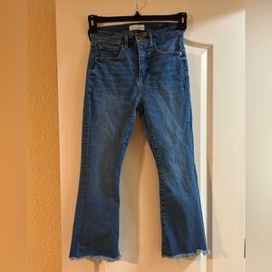 LOFT High Waist Flare Crop Jeans